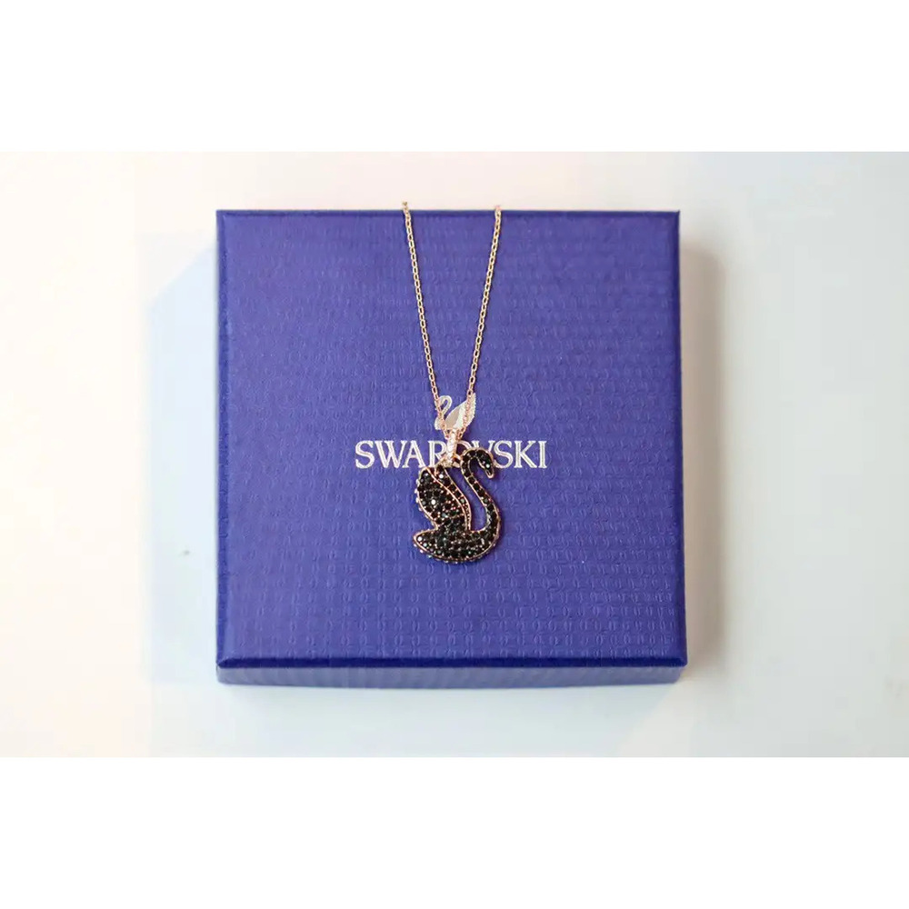 Swarovski Black Swan Collarbone Necklace